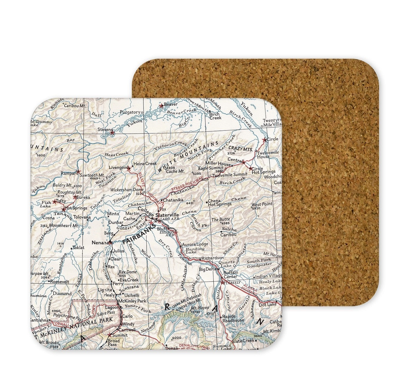 Alaska Map Coaster Set