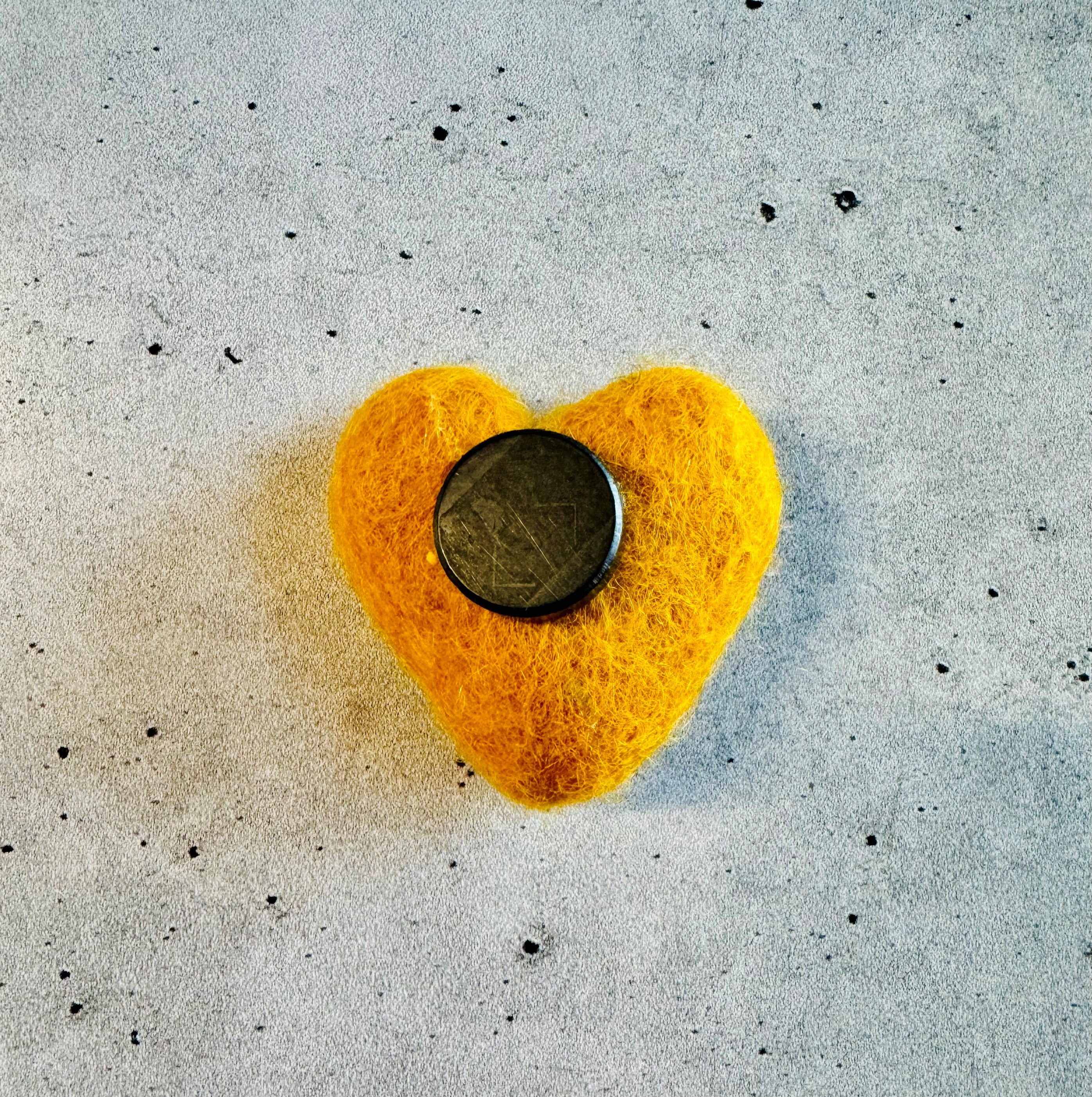 Golden Heart Felted Magnet/Ornament