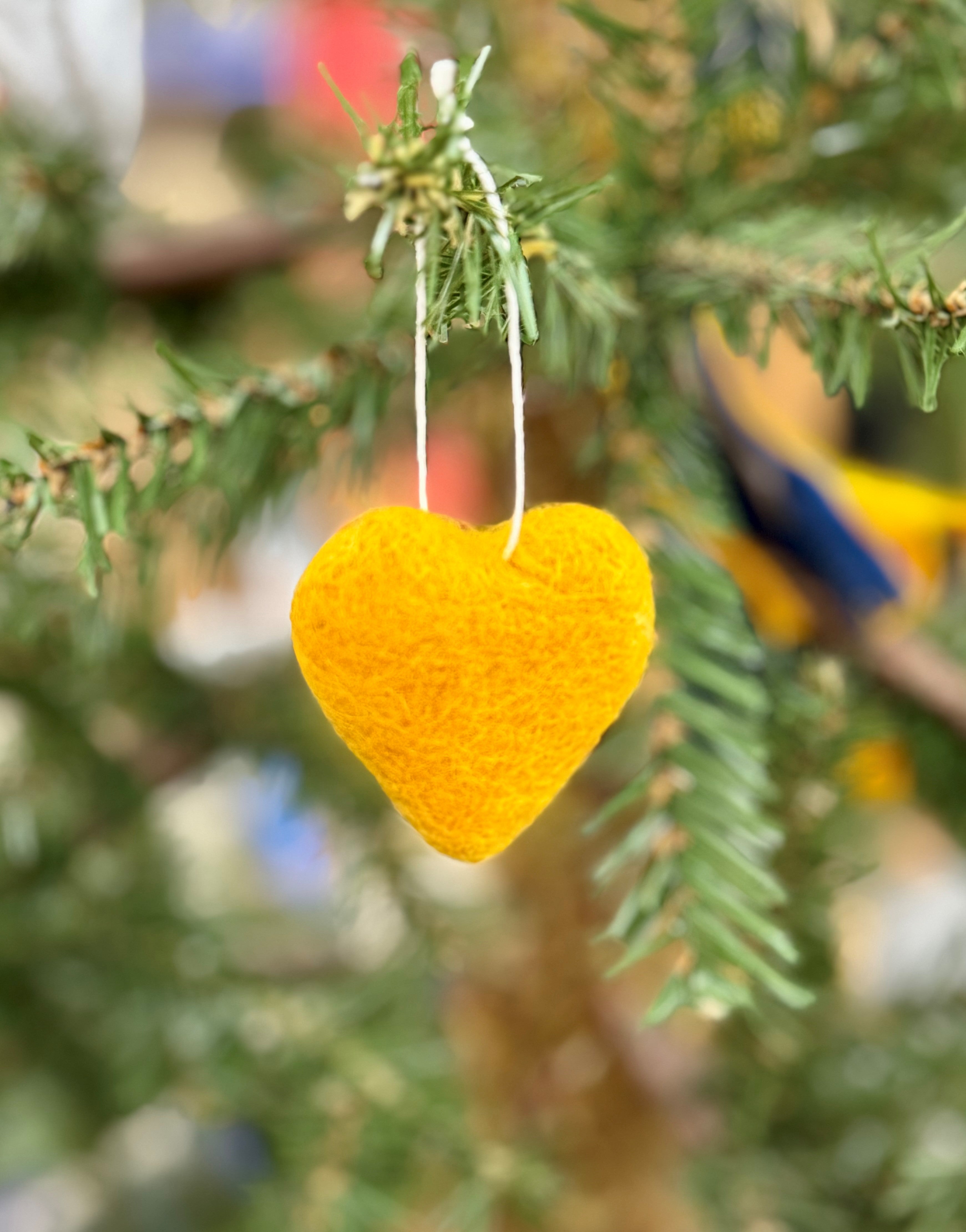 Golden Heart Felted Magnet/Ornament