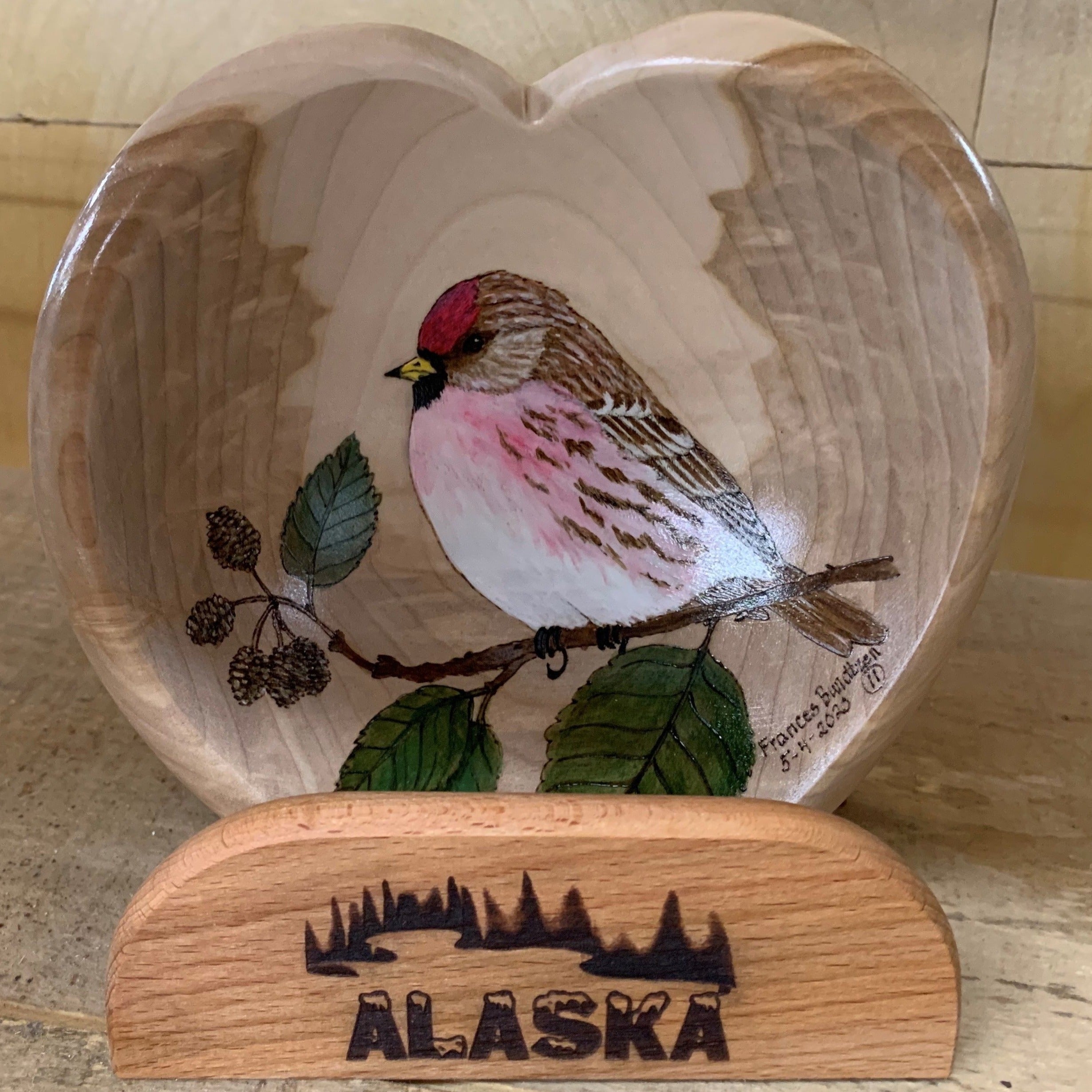 Redpoll Art Bowl (Heart)