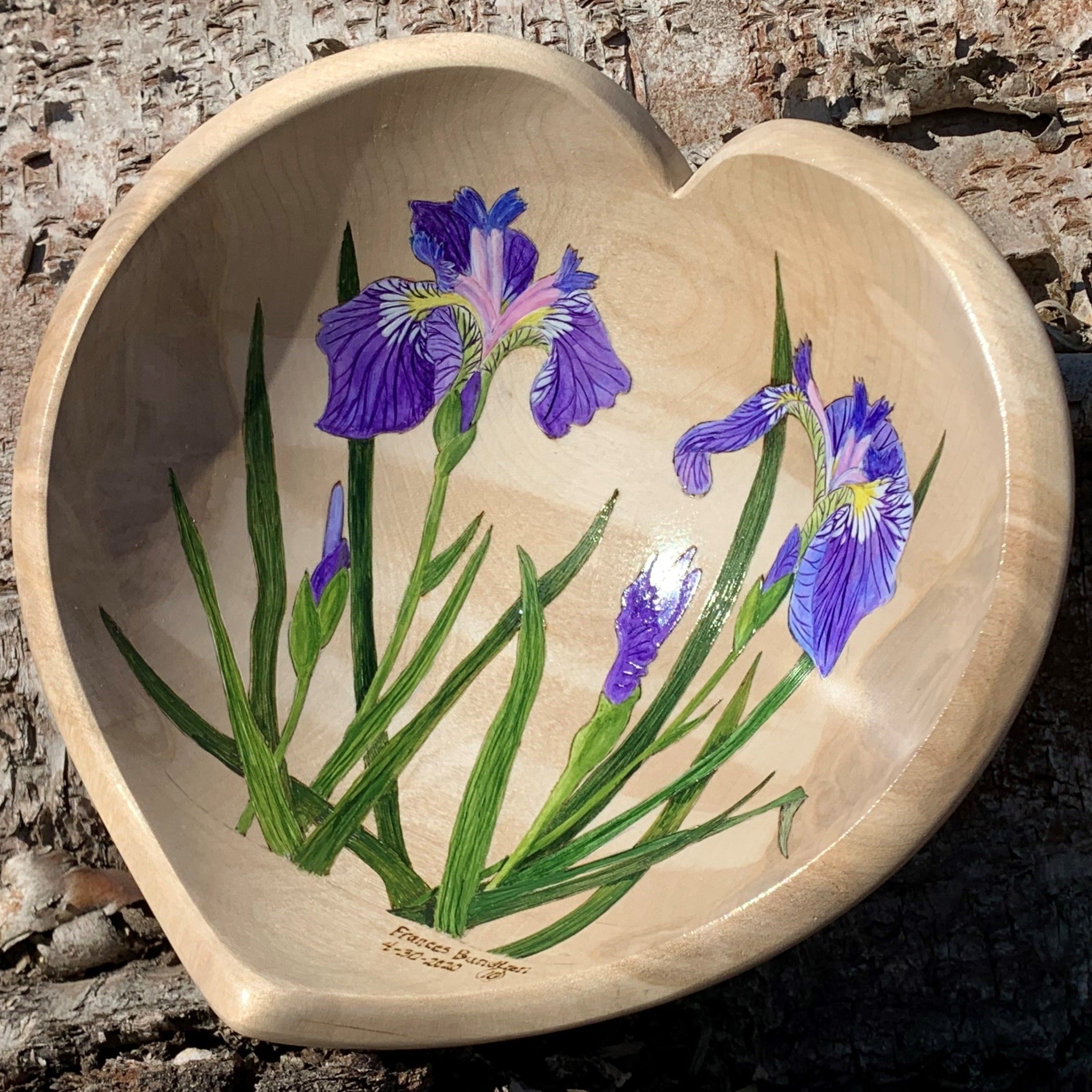 Purple Iris Art Bowl