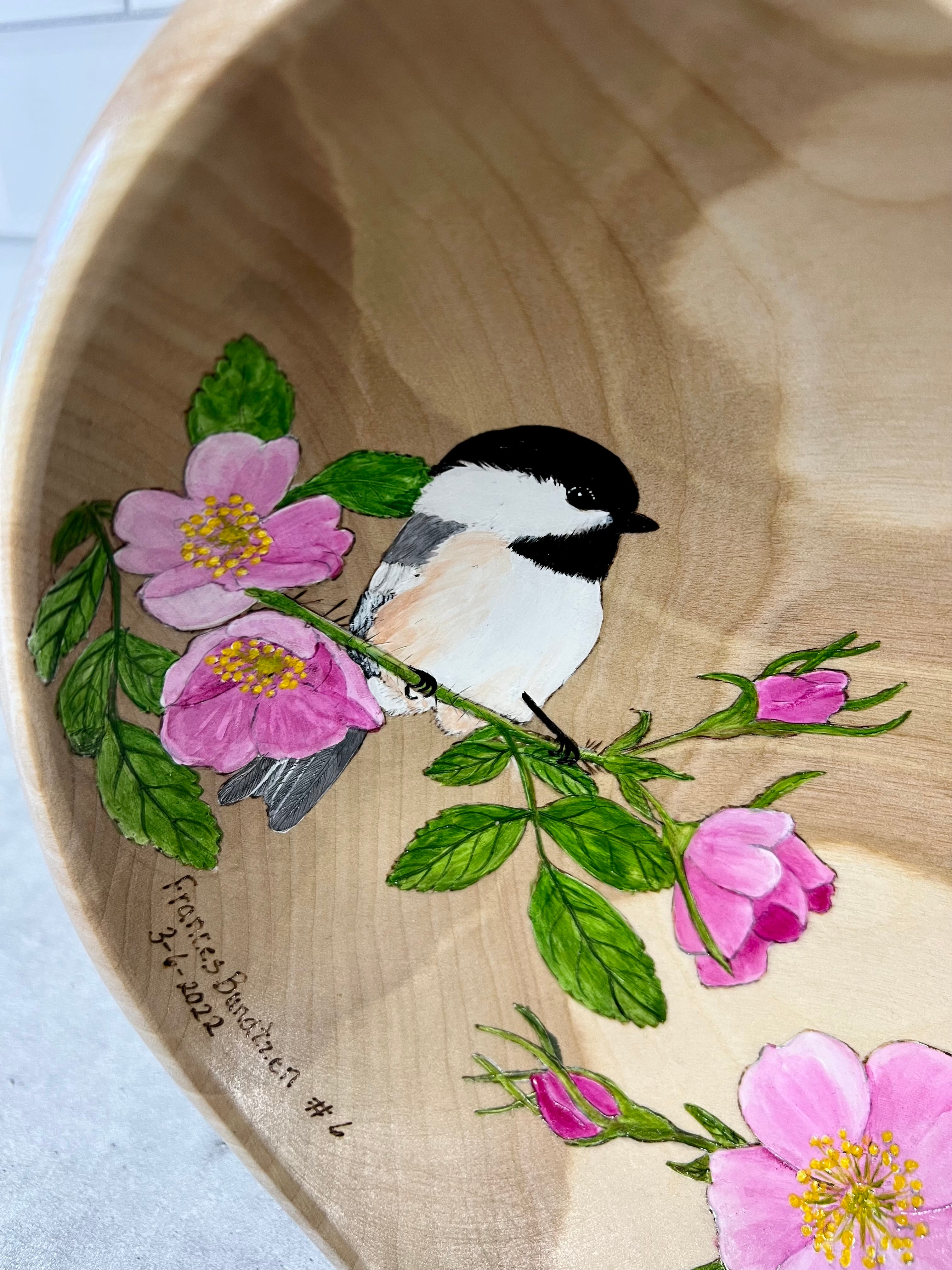 Chickadee Art Heart Bowl