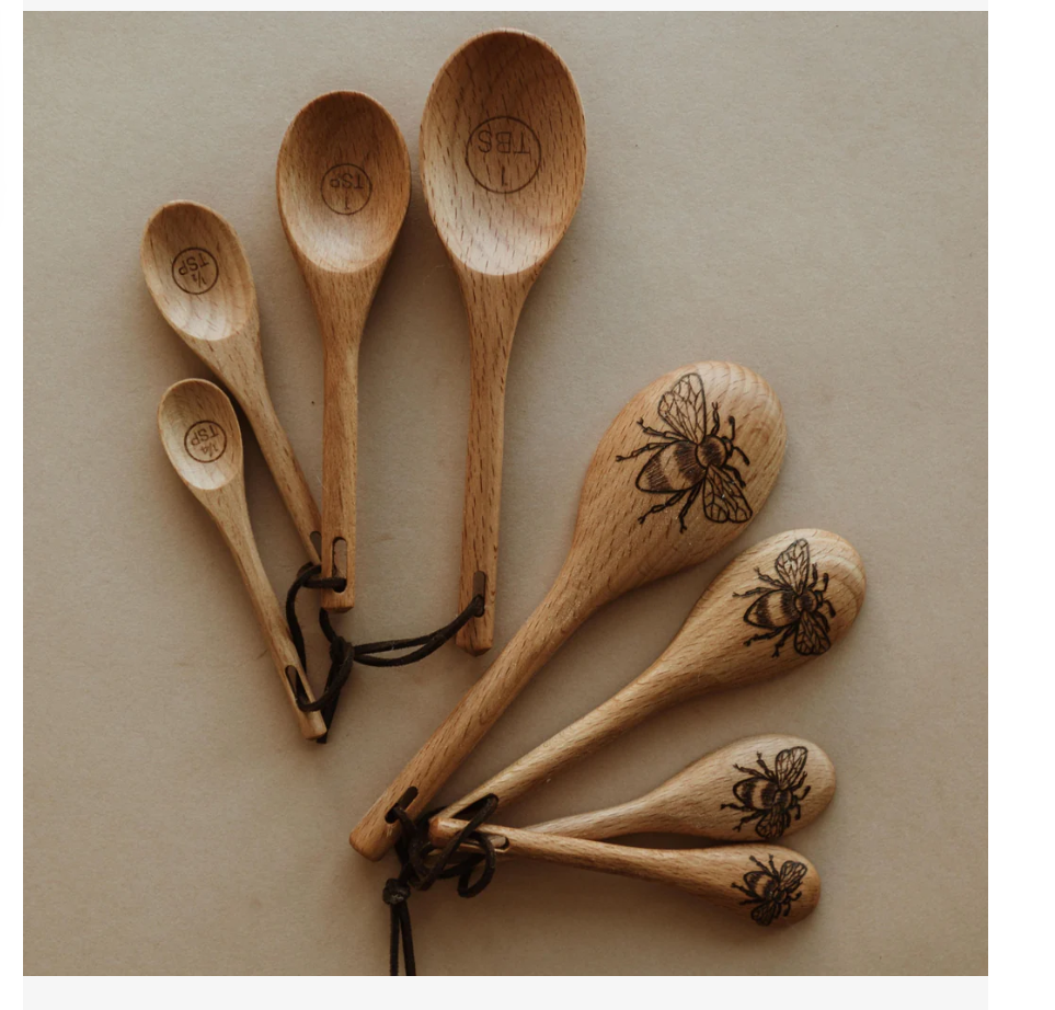 Wood Burned Measuring Spoons