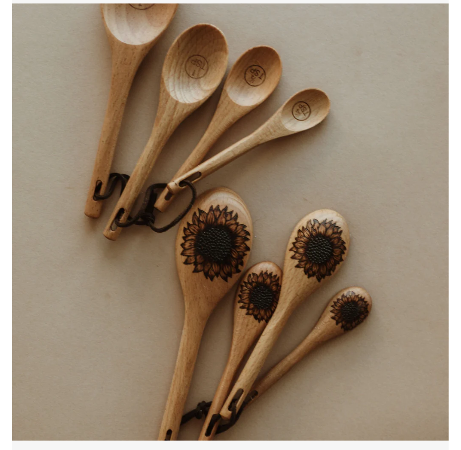 Wood Burned Measuring Spoons