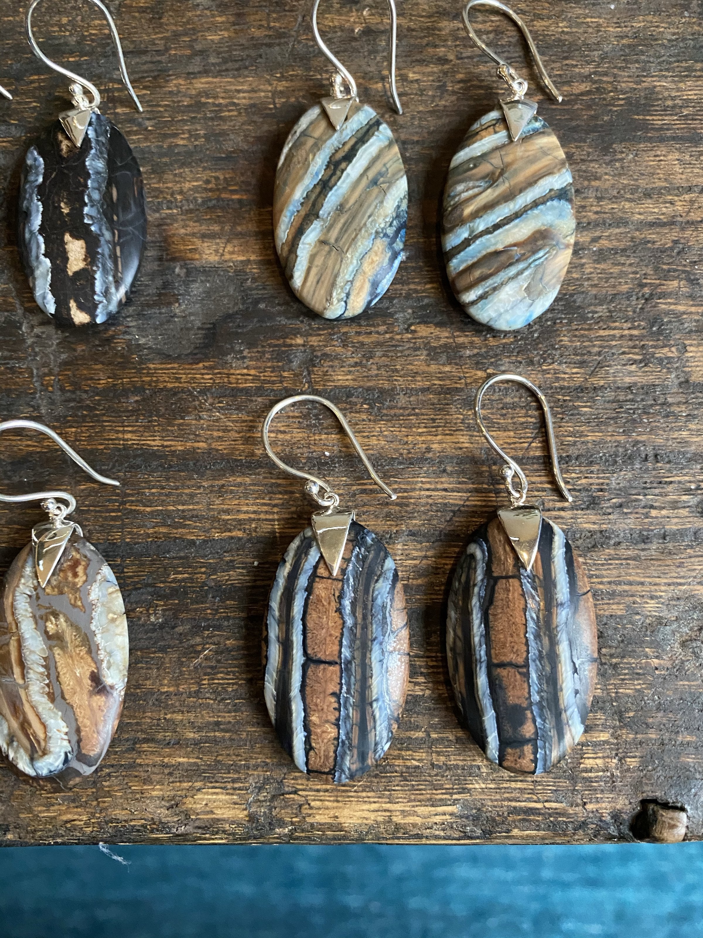 Mammoth Tooth Oval Spike Earrings