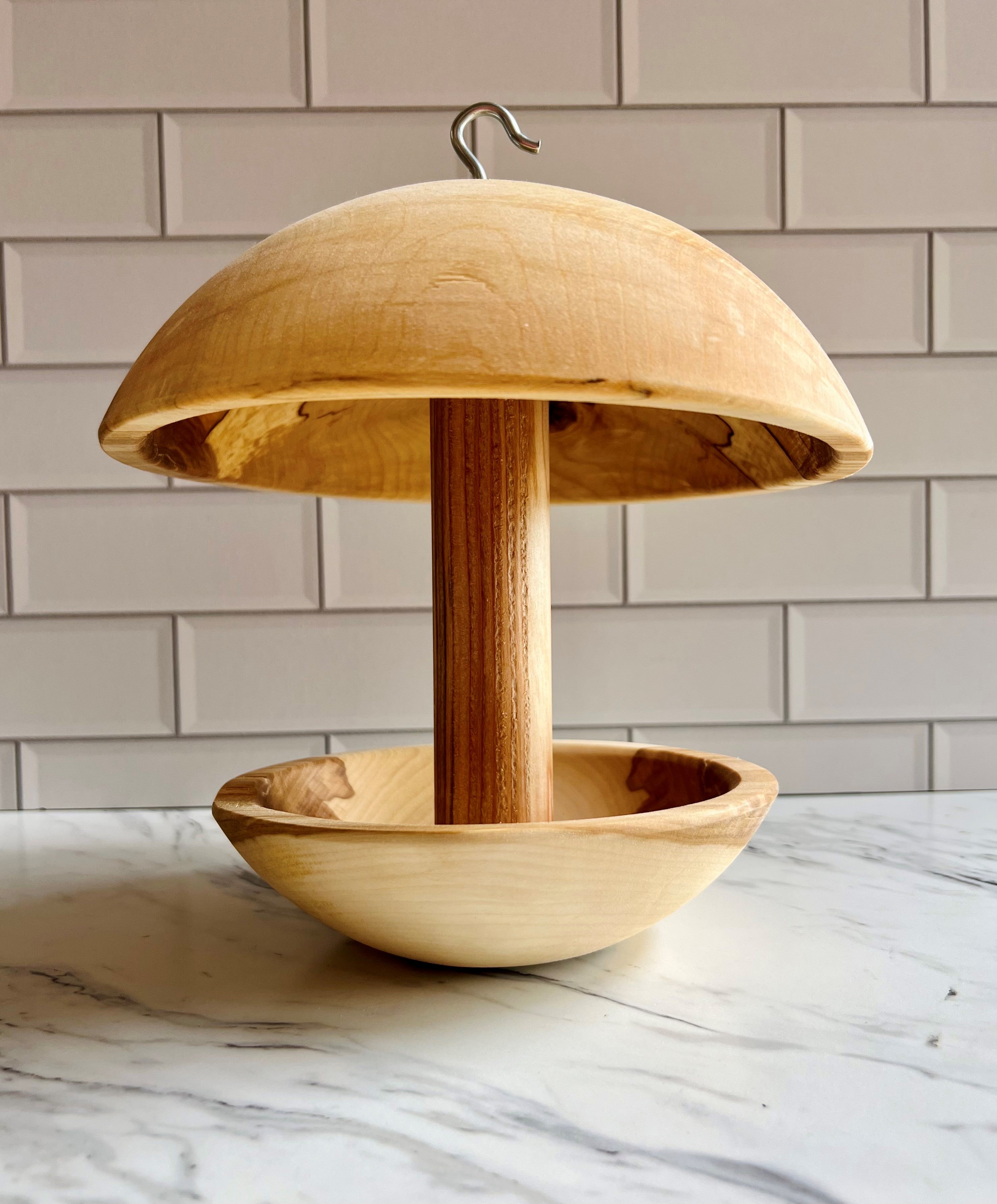 Birch Wood Birdfeeder