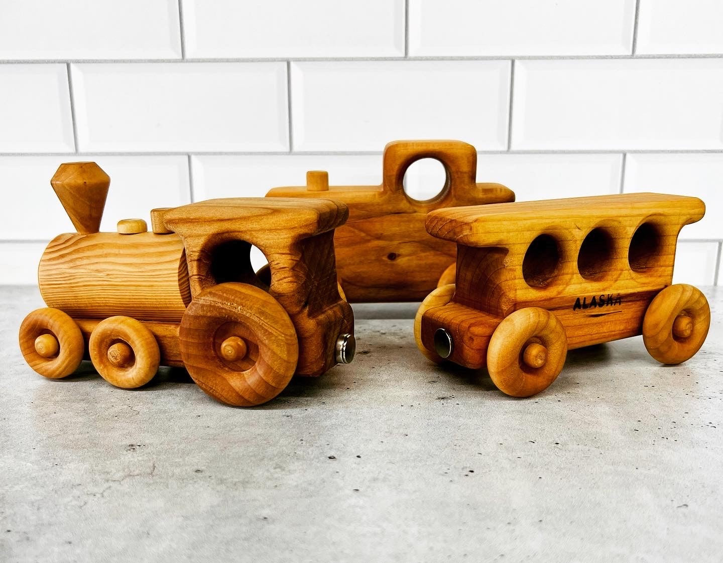 Wood Train 3 piece set